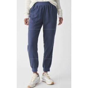 Faherty Arlie Day Joggers Pants Blue Linen Capsule Casual Breezy Beachy Coastal